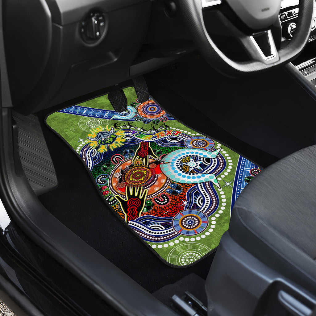 Personalised Raiders NAIDOC Week 2024 Car Mats Australia Aboriginal Dot Painting