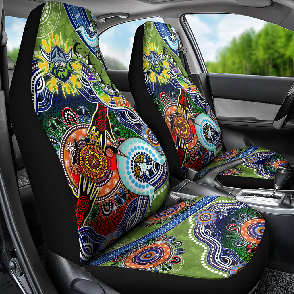 Personalised Raiders NAIDOC Week 2024 Car Seat Cover Australia Aboriginal Dot Painting
