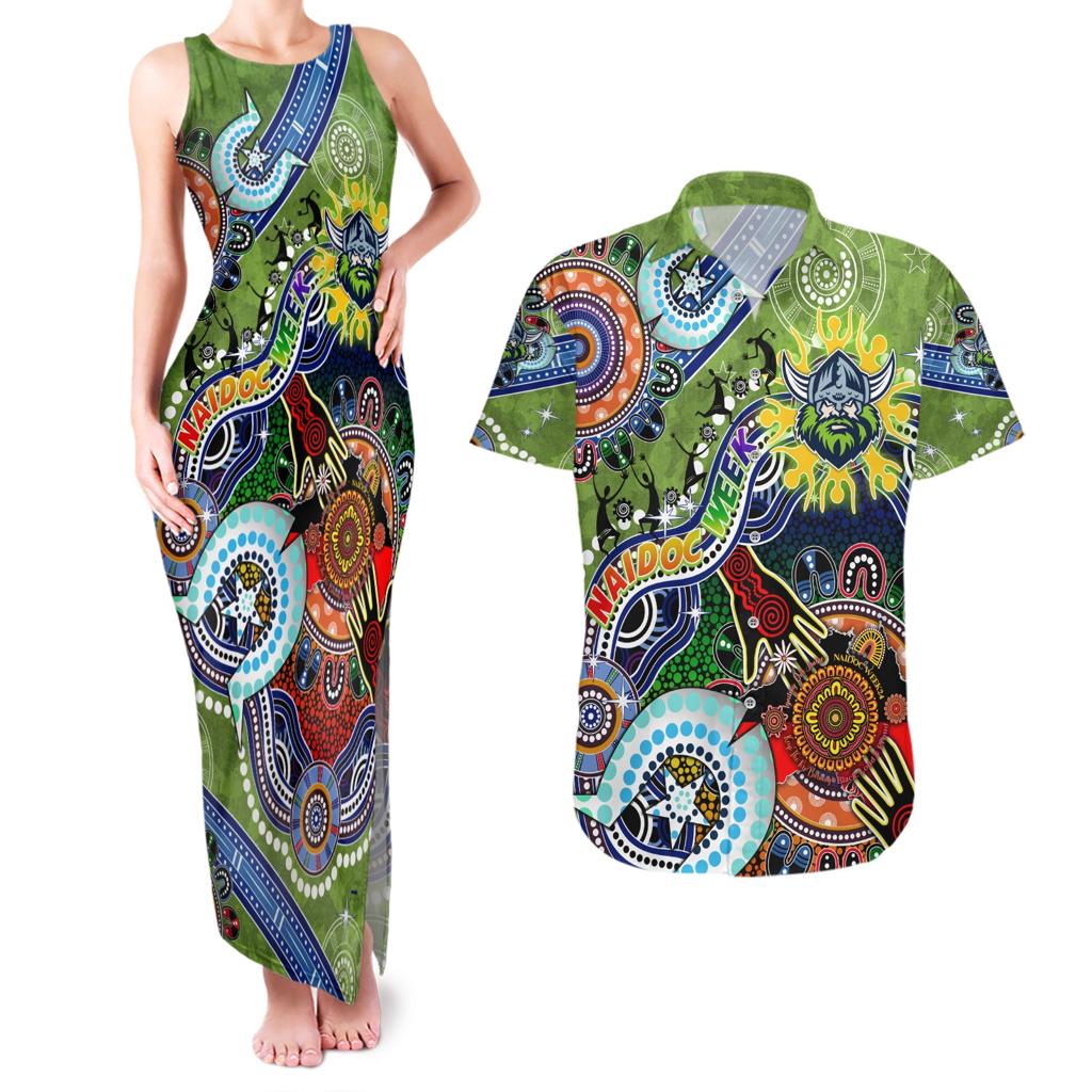 Personalised Raiders NAIDOC Week 2024 Couples Matching Tank Maxi Dress and Hawaiian Shirt Australia Aboriginal Dot Painting