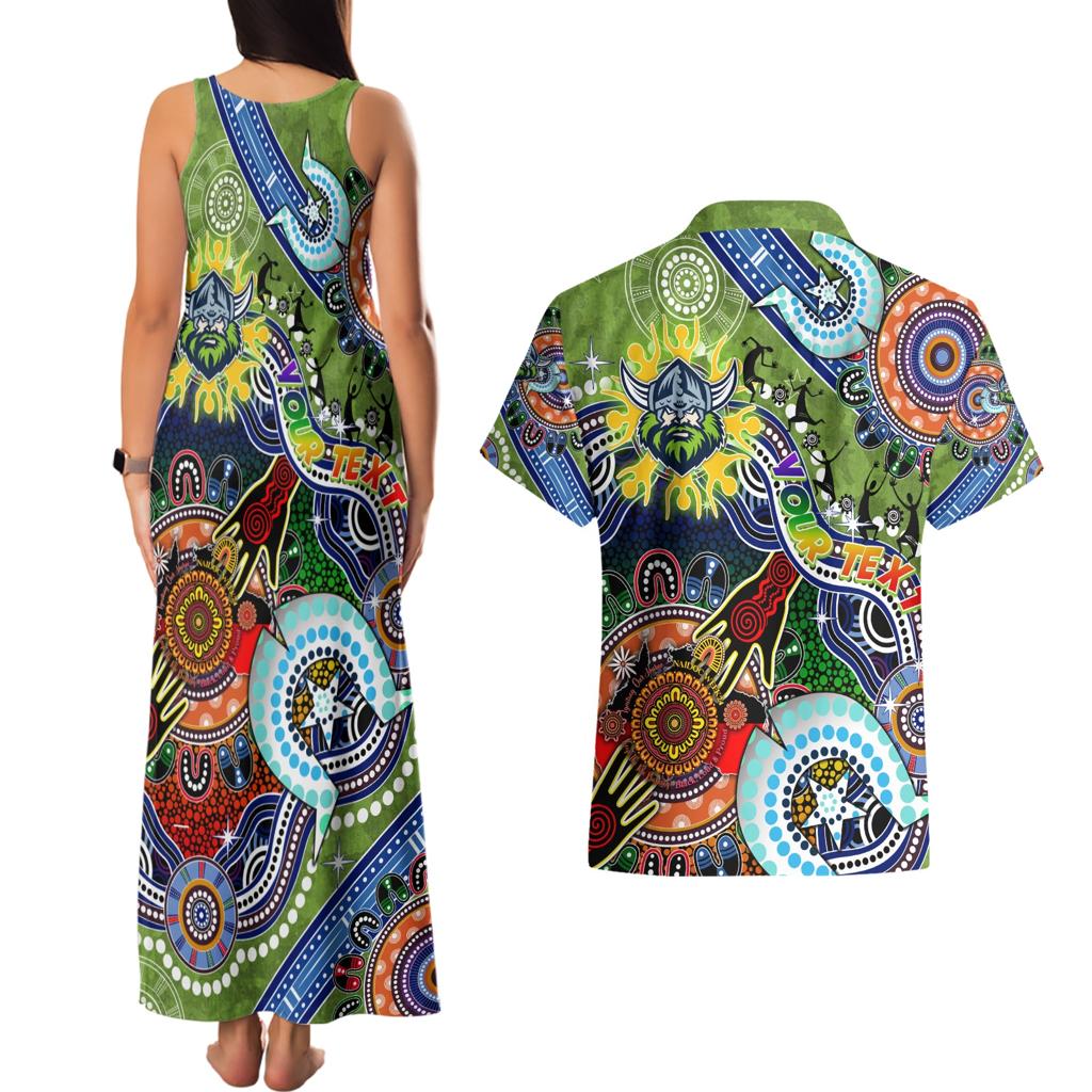 Personalised Raiders NAIDOC Week 2024 Couples Matching Tank Maxi Dress and Hawaiian Shirt Australia Aboriginal Dot Painting