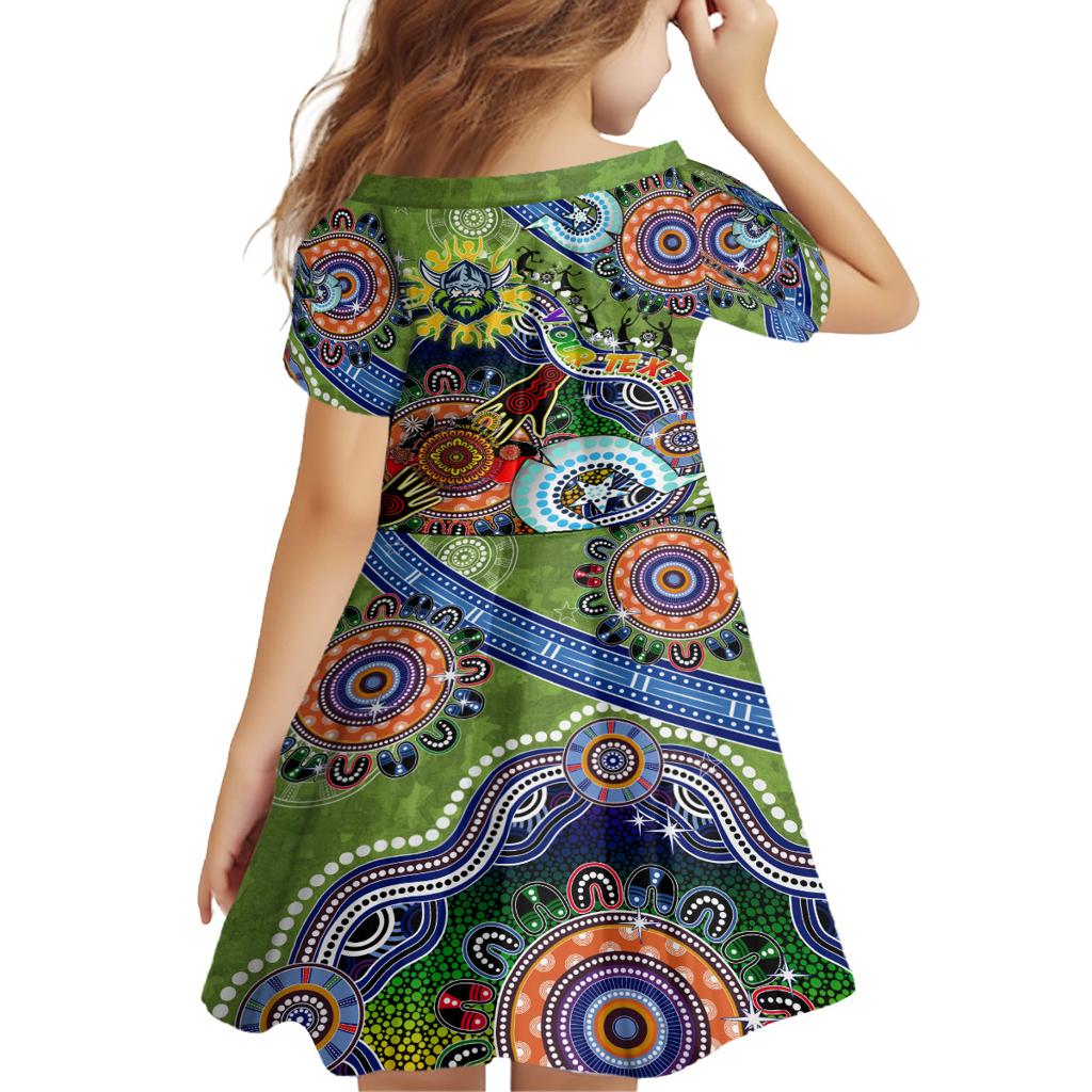 Personalised Raiders NAIDOC Week 2024 Family Matching Long Sleeve Bodycon Dress and Hawaiian Shirt Australia Aboriginal Dot Painting