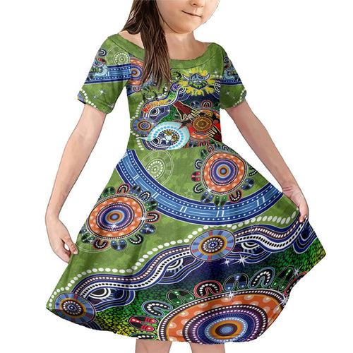 Personalised Raiders NAIDOC Week 2024 Family Matching Mermaid Dress and Hawaiian Shirt Australia Aboriginal Dot Painting