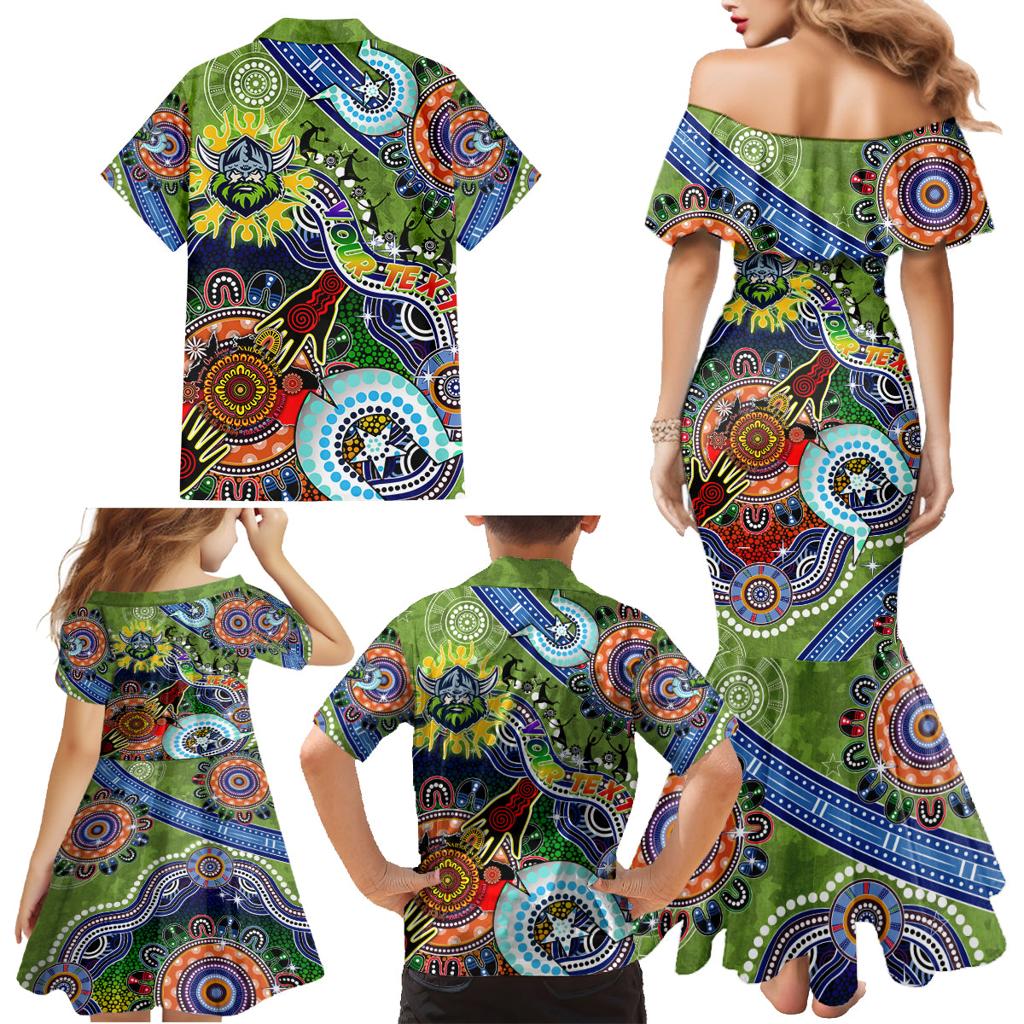 Personalised Raiders NAIDOC Week 2024 Family Matching Mermaid Dress and Hawaiian Shirt Australia Aboriginal Dot Painting
