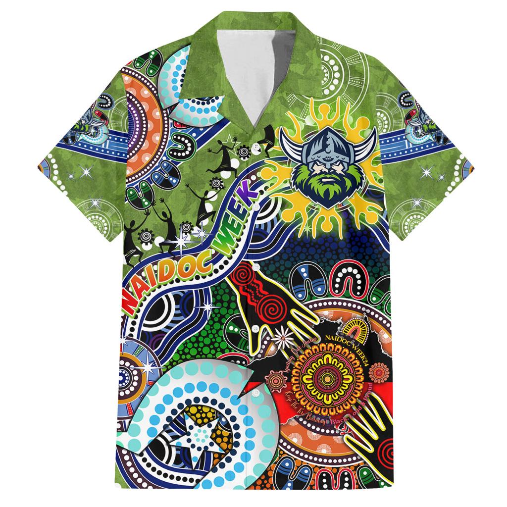 Personalised Raiders NAIDOC Week 2024 Family Matching Off Shoulder Maxi Dress and Hawaiian Shirt Australia Aboriginal Dot Painting