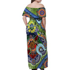 Personalised Raiders NAIDOC Week 2024 Family Matching Off Shoulder Maxi Dress and Hawaiian Shirt Australia Aboriginal Dot Painting