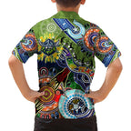 Personalised Raiders NAIDOC Week 2024 Family Matching Off Shoulder Short Dress and Hawaiian Shirt Australia Aboriginal Dot Painting