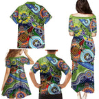 Personalised Raiders NAIDOC Week 2024 Family Matching Puletasi and Hawaiian Shirt Australia Aboriginal Dot Painting