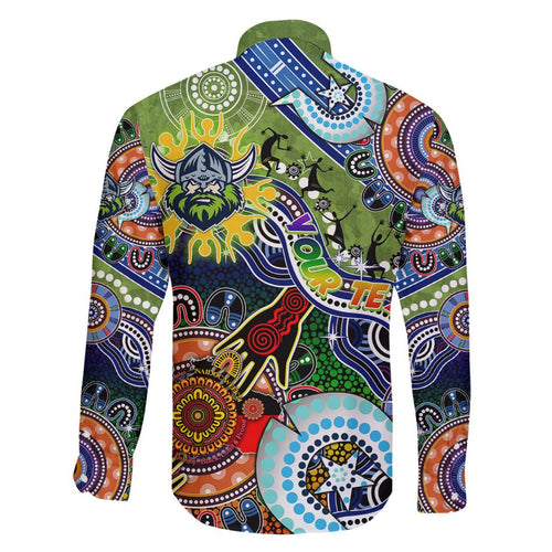 Personalised Raiders NAIDOC Week 2024 Family Matching Puletasi and Hawaiian Shirt Australia Aboriginal Dot Painting