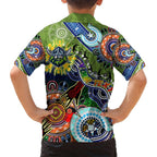 Personalised Raiders NAIDOC Week 2024 Family Matching Short Sleeve Bodycon Dress and Hawaiian Shirt Australia Aboriginal Dot Painting