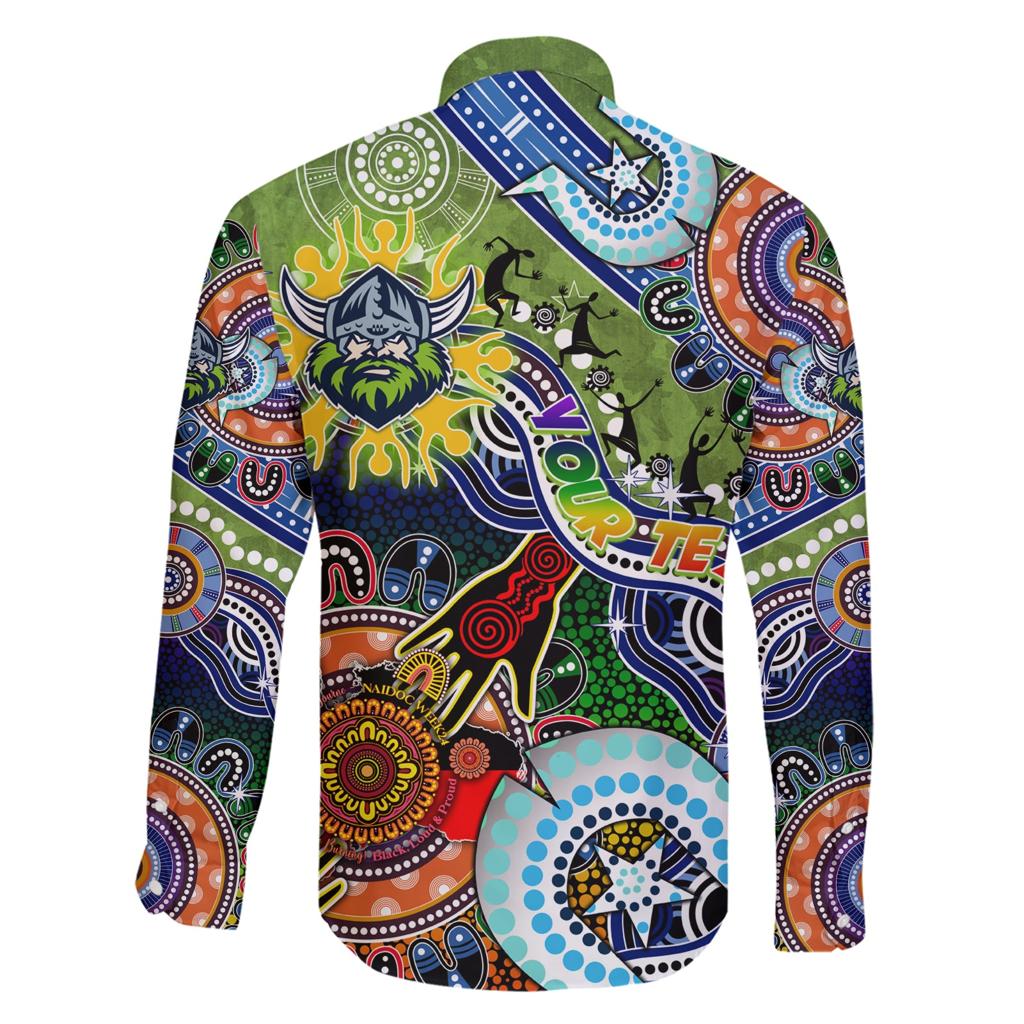 Personalised Raiders NAIDOC Week 2024 Family Matching Short Sleeve Bodycon Dress and Hawaiian Shirt Australia Aboriginal Dot Painting