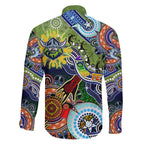 Personalised Raiders NAIDOC Week 2024 Family Matching Short Sleeve Bodycon Dress and Hawaiian Shirt Australia Aboriginal Dot Painting