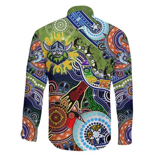 Personalised Raiders NAIDOC Week 2024 Family Matching Short Sleeve Bodycon Dress and Hawaiian Shirt Australia Aboriginal Dot Painting