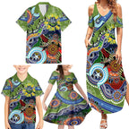 Personalised Raiders NAIDOC Week 2024 Family Matching Summer Maxi Dress and Hawaiian Shirt Australia Aboriginal Dot Painting