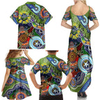 Personalised Raiders NAIDOC Week 2024 Family Matching Summer Maxi Dress and Hawaiian Shirt Australia Aboriginal Dot Painting