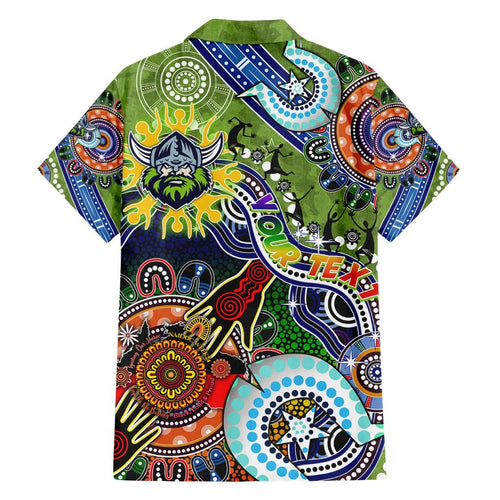Personalised Raiders NAIDOC Week 2024 Family Matching Summer Maxi Dress and Hawaiian Shirt Australia Aboriginal Dot Painting