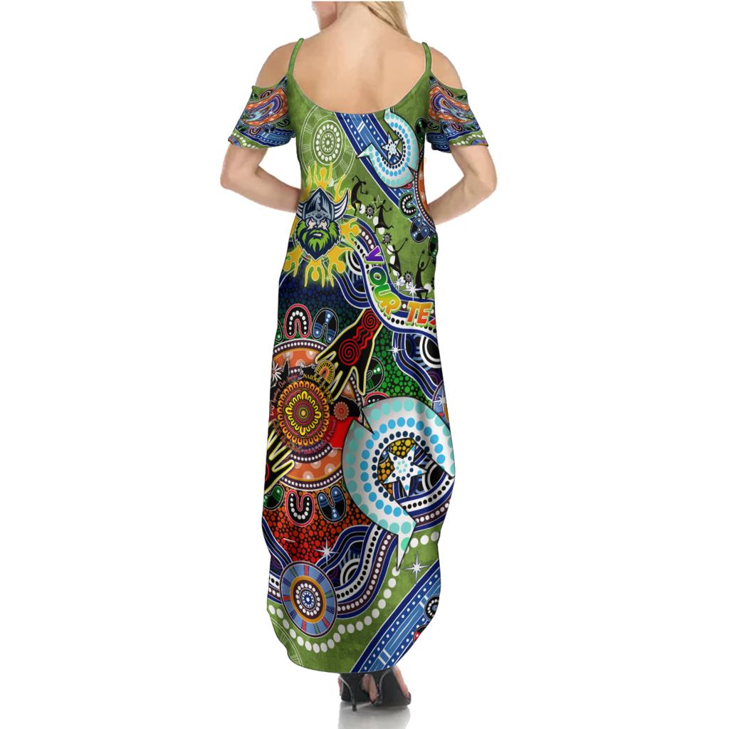 Personalised Raiders NAIDOC Week 2024 Family Matching Summer Maxi Dress and Hawaiian Shirt Australia Aboriginal Dot Painting