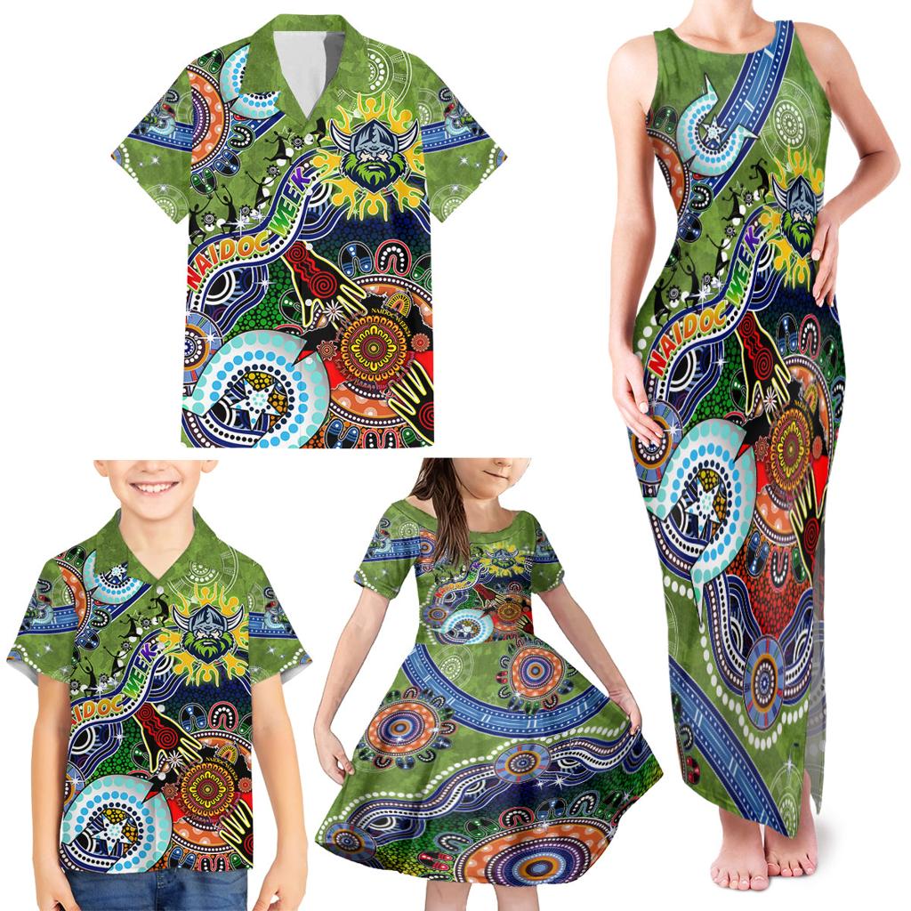 Personalised Raiders NAIDOC Week 2024 Family Matching Tank Maxi Dress and Hawaiian Shirt Australia Aboriginal Dot Painting