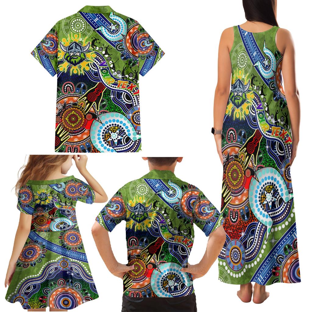 Personalised Raiders NAIDOC Week 2024 Family Matching Tank Maxi Dress and Hawaiian Shirt Australia Aboriginal Dot Painting