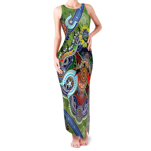 Personalised Raiders NAIDOC Week 2024 Family Matching Tank Maxi Dress and Hawaiian Shirt Australia Aboriginal Dot Painting