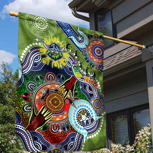 Personalised Raiders NAIDOC Week 2024 Garden Flag Australia Aboriginal Dot Painting