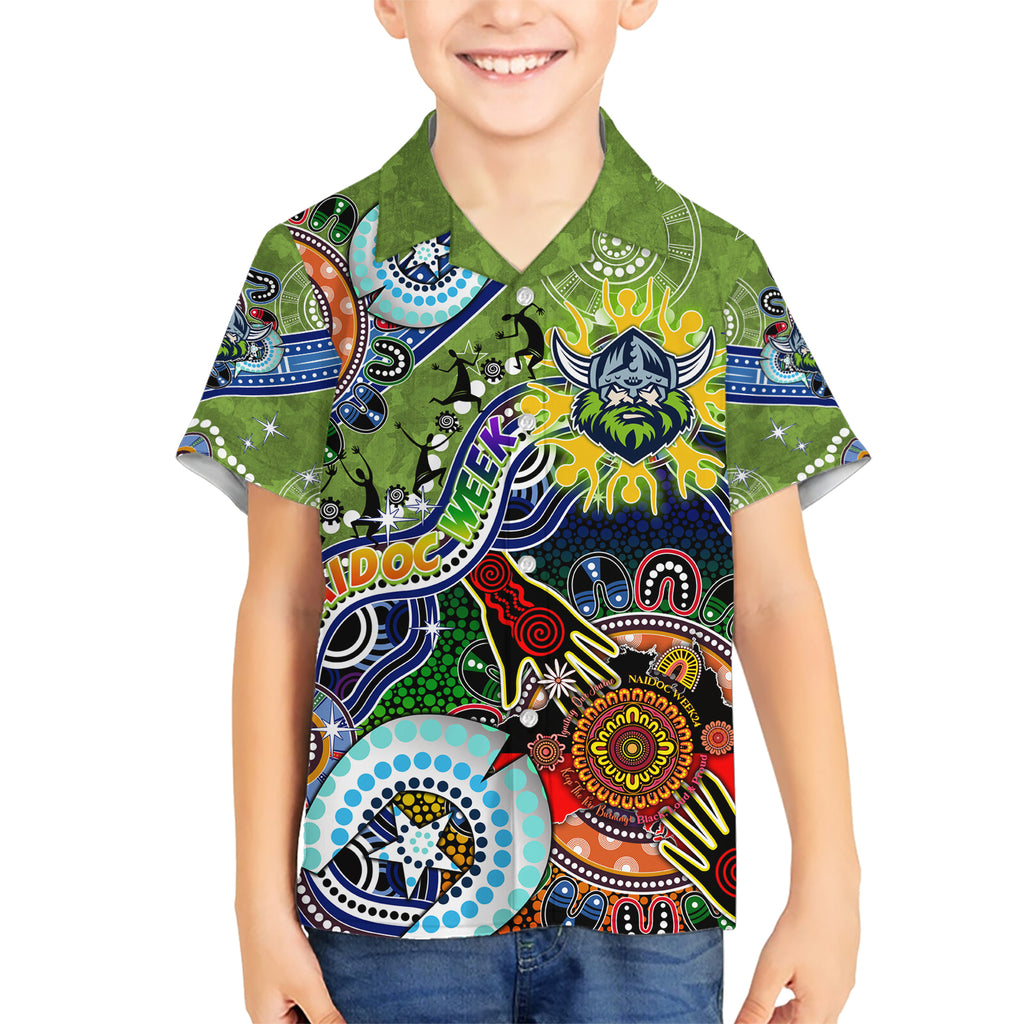 Personalised Raiders NAIDOC Week 2024 Hawaiian Shirt Australia Aboriginal Dot Painting