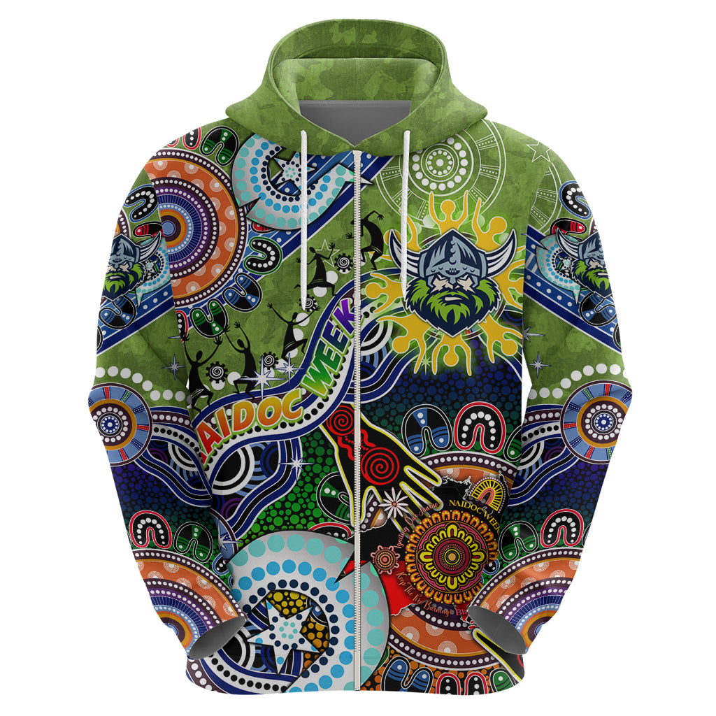 Personalised Raiders NAIDOC Week 2024 Hoodie Australia Aboriginal Dot Painting