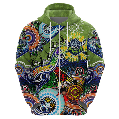 Personalised Raiders NAIDOC Week 2024 Hoodie Australia Aboriginal Dot Painting