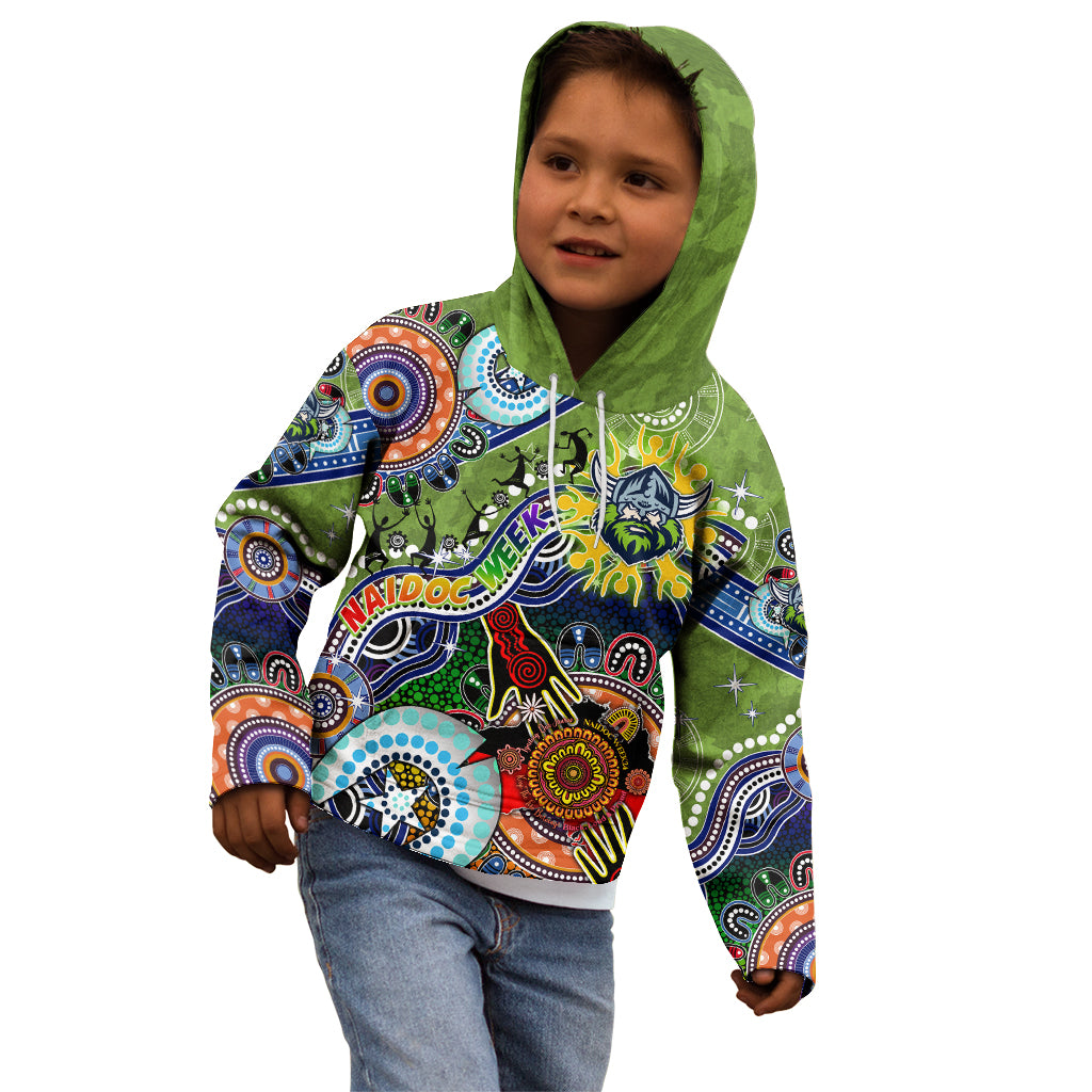 Personalised Raiders NAIDOC Week 2024 Kid Hoodie Australia Aboriginal Dot Painting