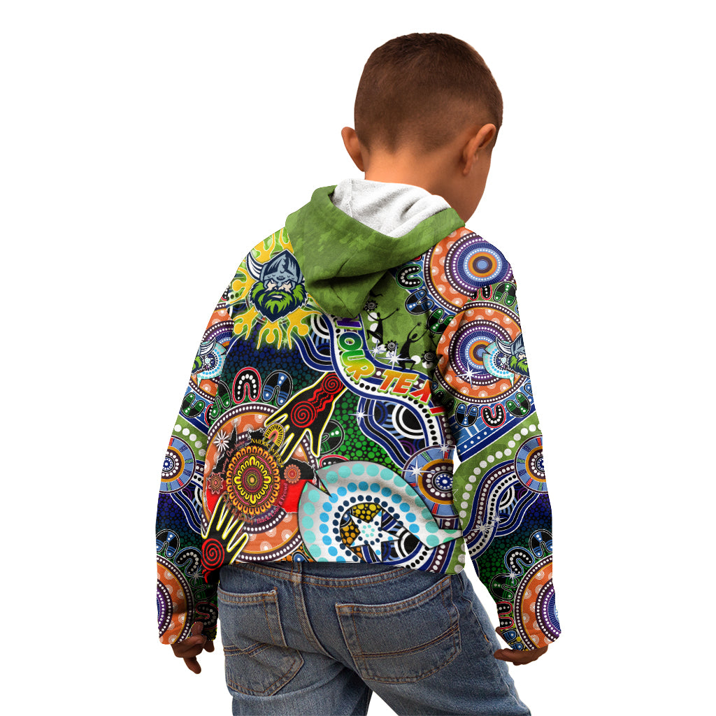 Personalised Raiders NAIDOC Week 2024 Kid Hoodie Australia Aboriginal Dot Painting
