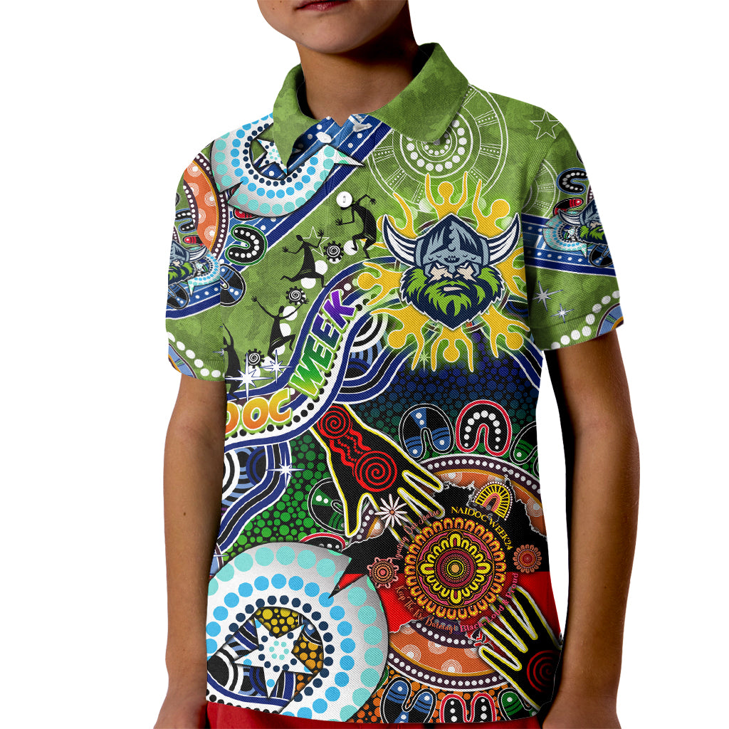 Personalised Raiders NAIDOC Week 2024 Kid Polo Shirt Australia Aboriginal Dot Painting