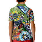 Personalised Raiders NAIDOC Week 2024 Kid Polo Shirt Australia Aboriginal Dot Painting