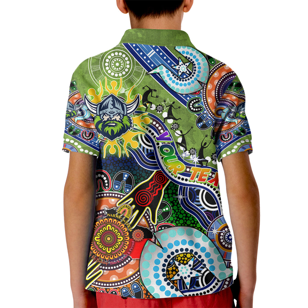 Personalised Raiders NAIDOC Week 2024 Kid Polo Shirt Australia Aboriginal Dot Painting