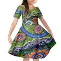 Personalised Raiders NAIDOC Week 2024 Kid Short Sleeve Dress Australia Aboriginal Dot Painting