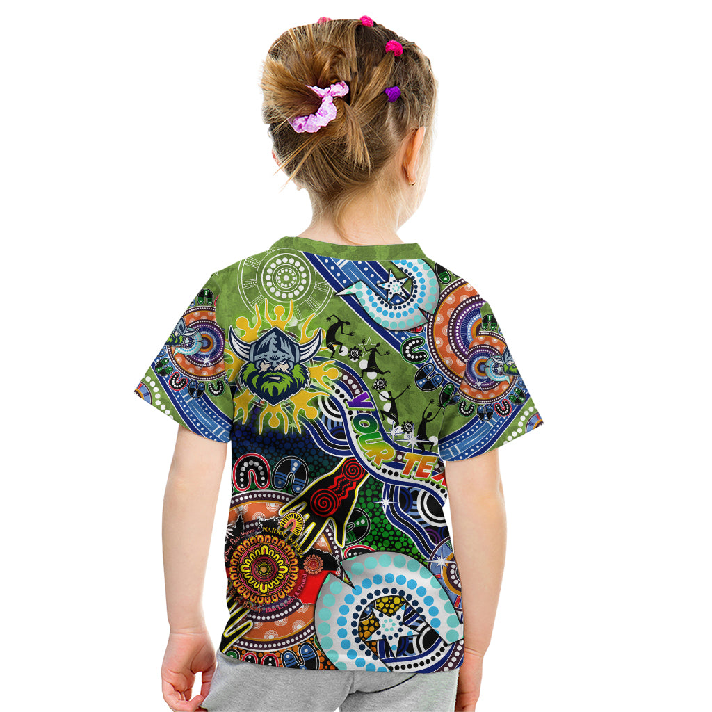 Personalised Raiders NAIDOC Week 2024 Kid T Shirt Australia Aboriginal Dot Painting