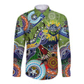 Personalised Raiders NAIDOC Week 2024 Long Sleeve Button Shirt Australia Aboriginal Dot Painting