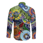 Personalised Raiders NAIDOC Week 2024 Long Sleeve Button Shirt Australia Aboriginal Dot Painting