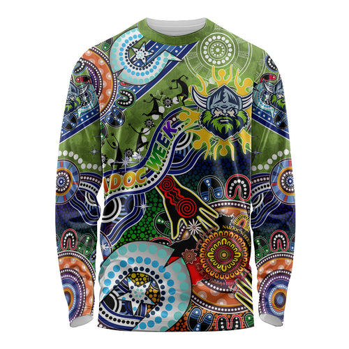 Personalised Raiders NAIDOC Week 2024 Long Sleeve Shirt Australia Aboriginal Dot Painting