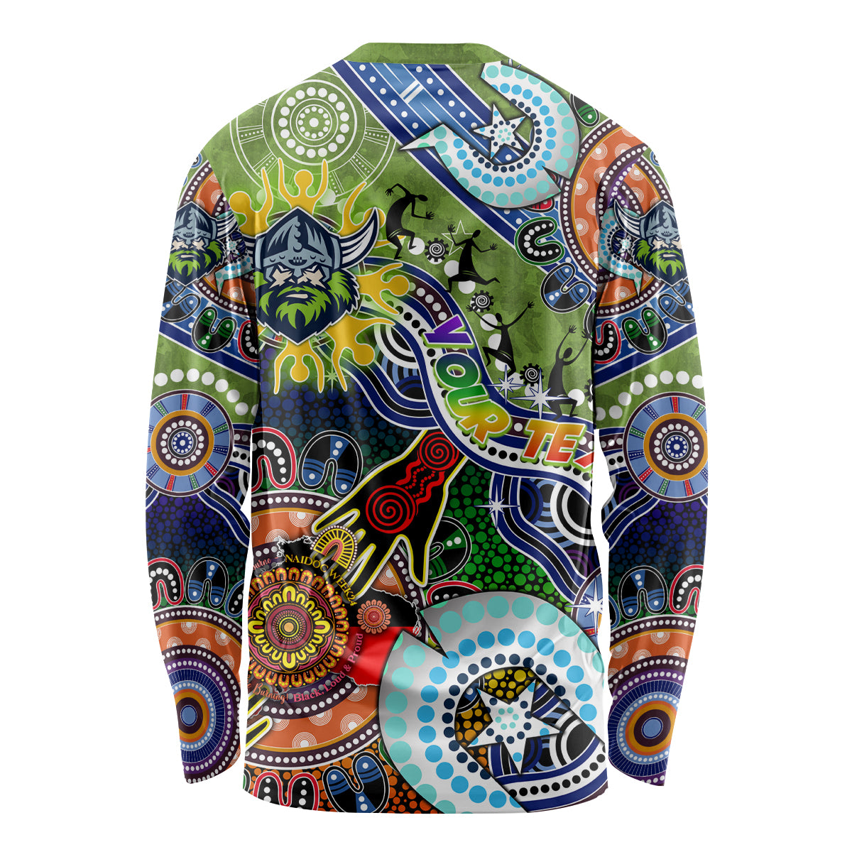 Personalised Raiders NAIDOC Week 2024 Long Sleeve Shirt Australia Aboriginal Dot Painting