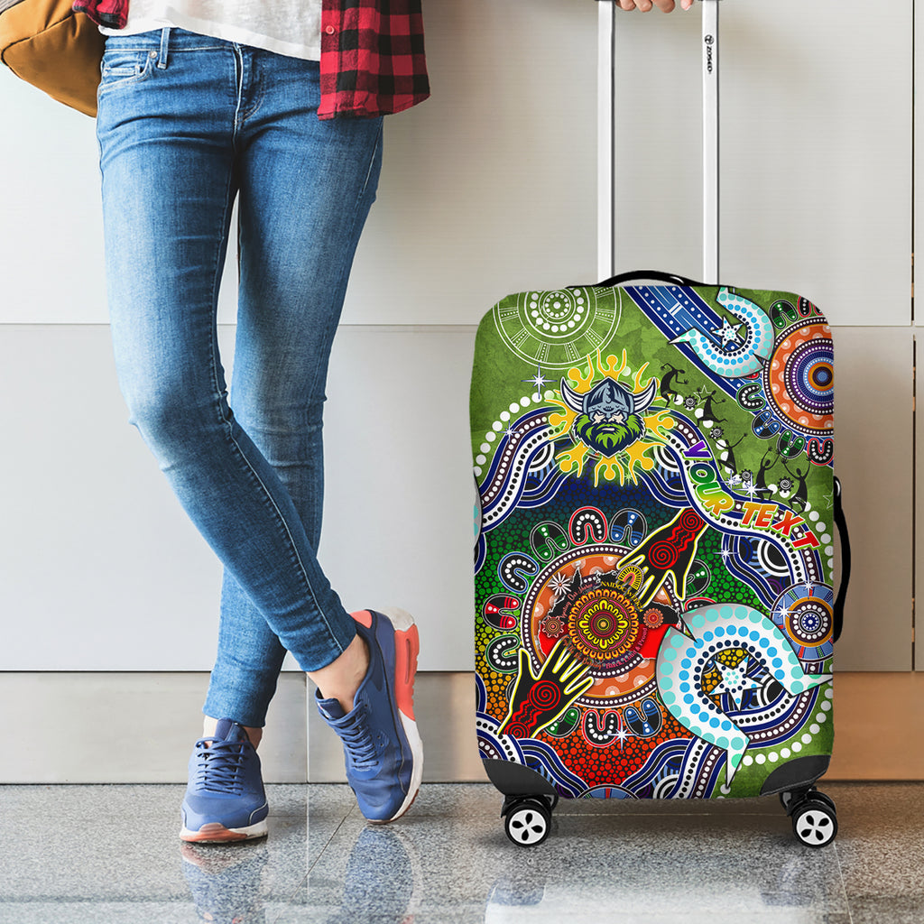 Personalised Raiders NAIDOC Week 2024 Luggage Cover Australia Aboriginal Dot Painting