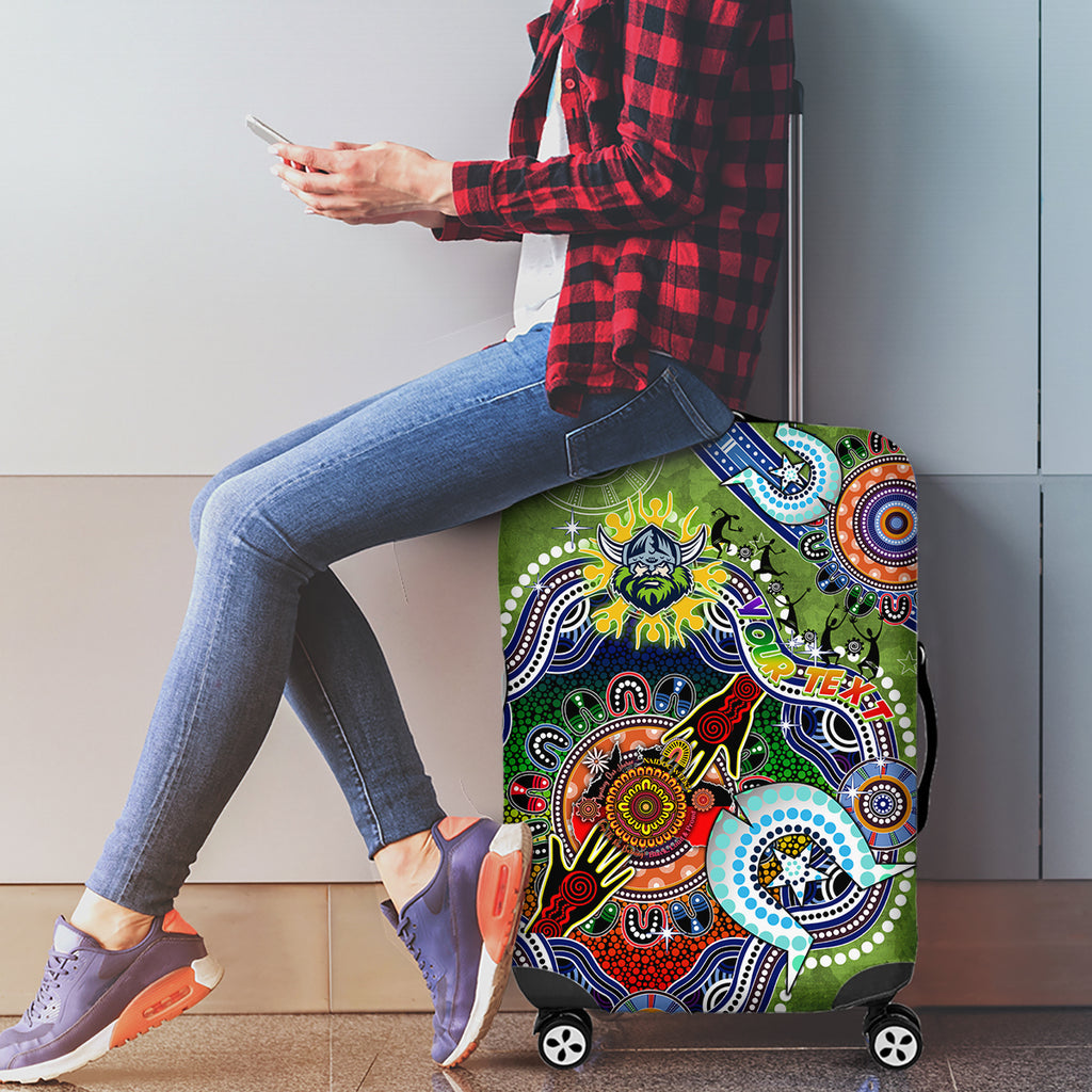 Personalised Raiders NAIDOC Week 2024 Luggage Cover Australia Aboriginal Dot Painting