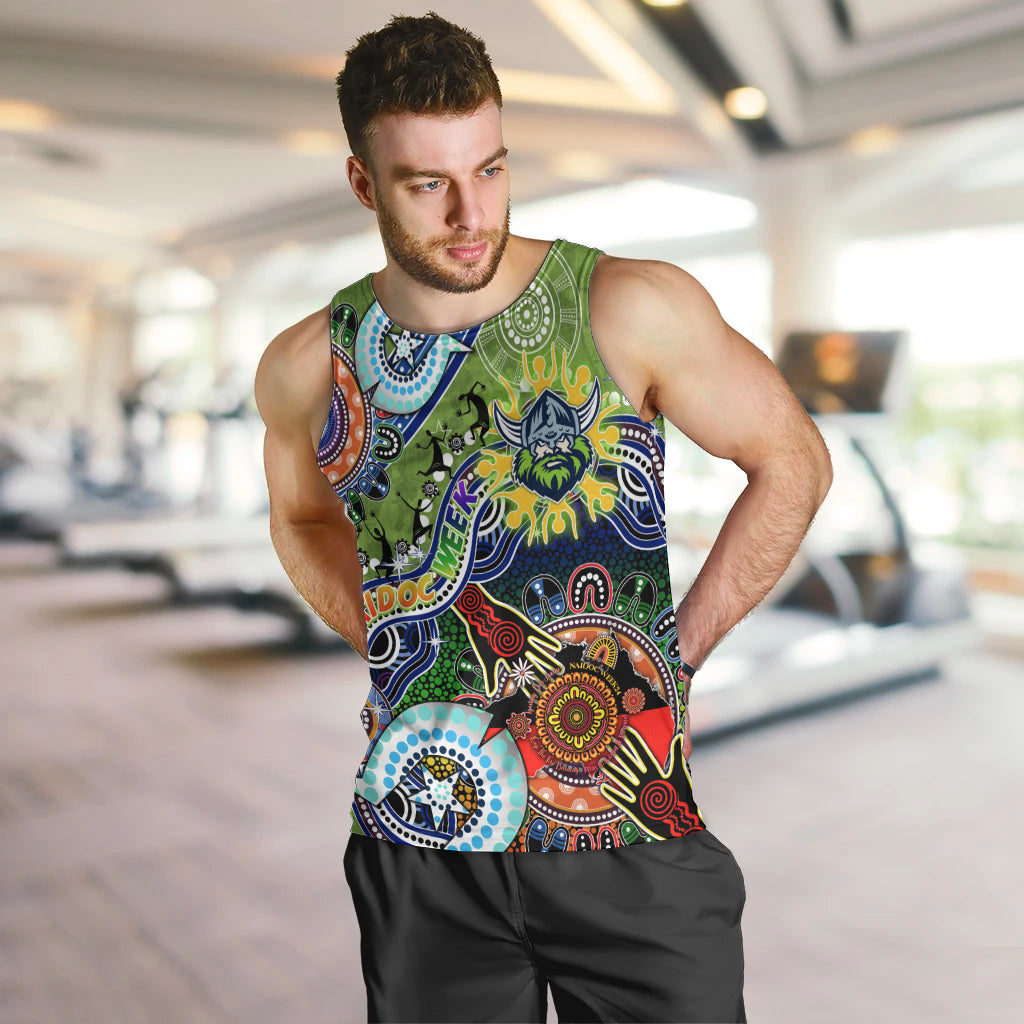 Personalised Raiders NAIDOC Week 2024 Men Tank Top Australia Aboriginal Dot Painting