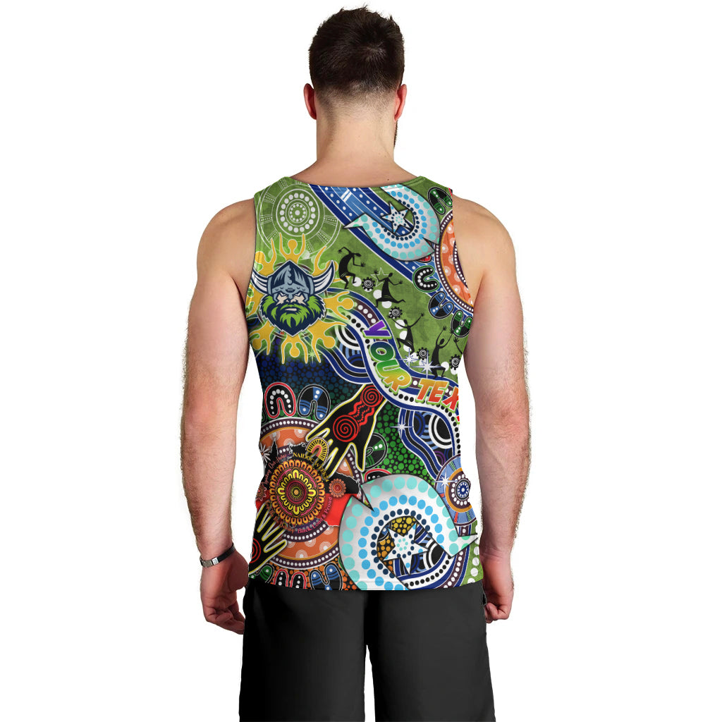 Personalised Raiders NAIDOC Week 2024 Men Tank Top Australia Aboriginal Dot Painting