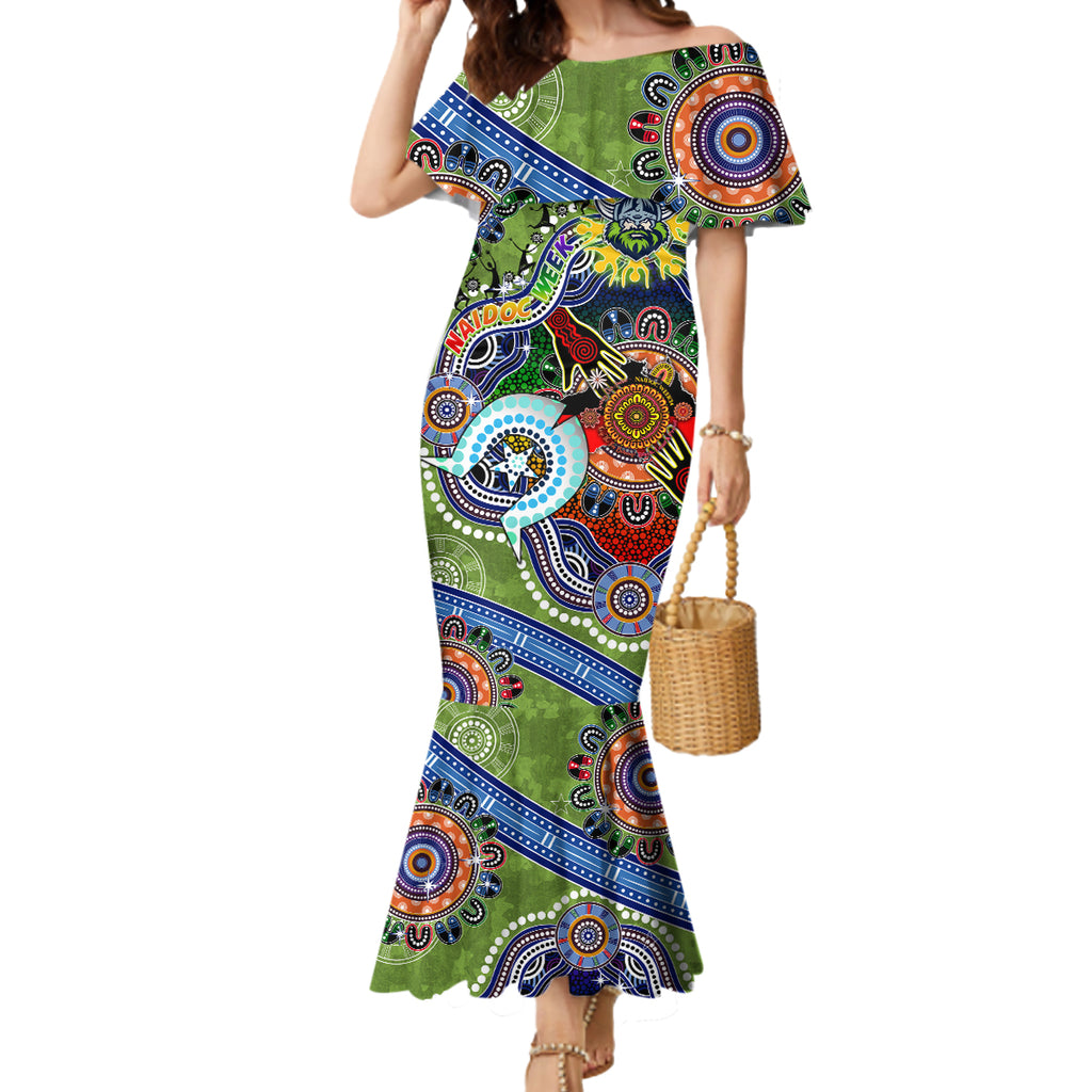 Personalised Raiders NAIDOC Week 2024 Mermaid Dress Australia Aboriginal Dot Painting