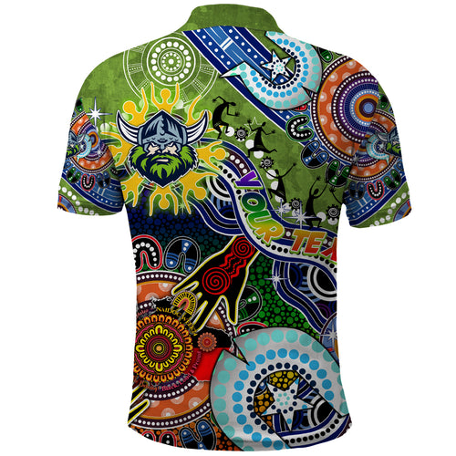 Personalised Raiders NAIDOC Week 2024 Polo Shirt Australia Aboriginal Dot Painting