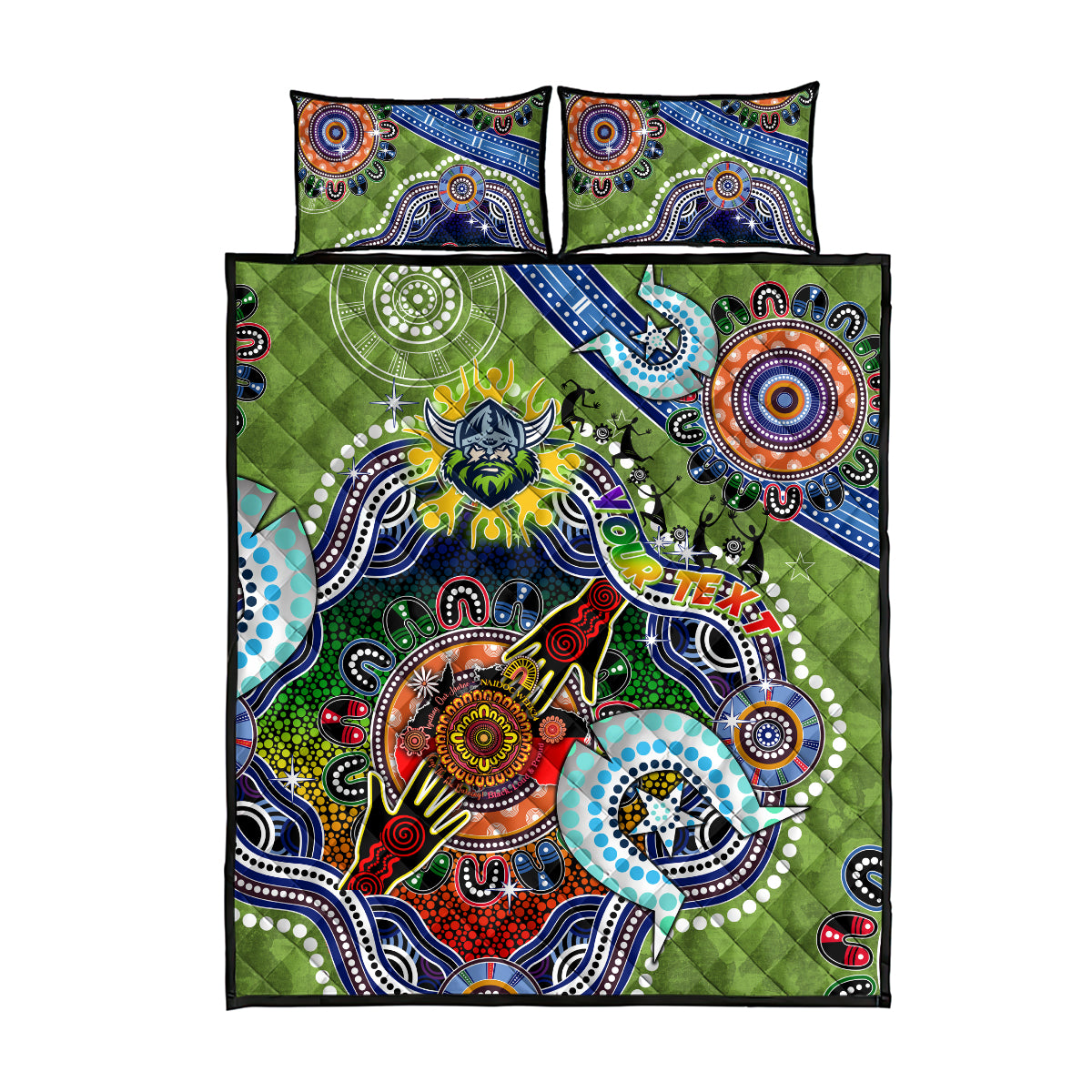Personalised Raiders NAIDOC Week 2024 Quilt Bed Set Australia Aboriginal Dot Painting