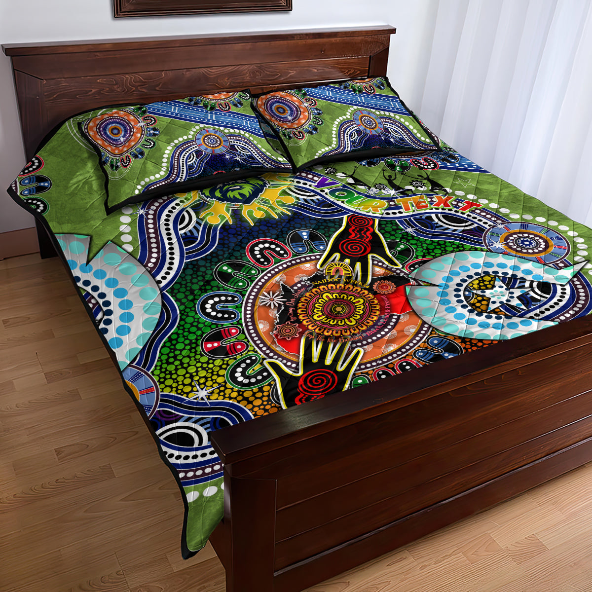 Personalised Raiders NAIDOC Week 2024 Quilt Bed Set Australia Aboriginal Dot Painting
