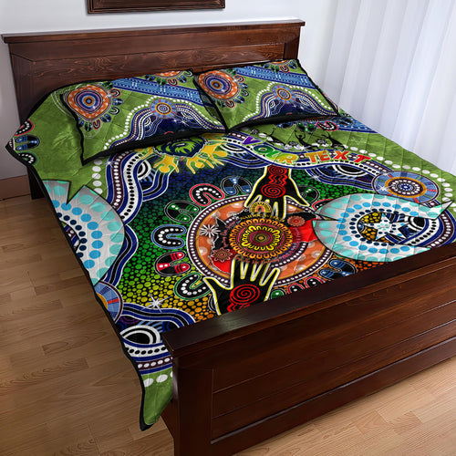 Personalised Raiders NAIDOC Week 2024 Quilt Bed Set Australia Aboriginal Dot Painting