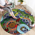 Personalised Raiders NAIDOC Week 2024 Round Carpet Australia Aboriginal Dot Painting