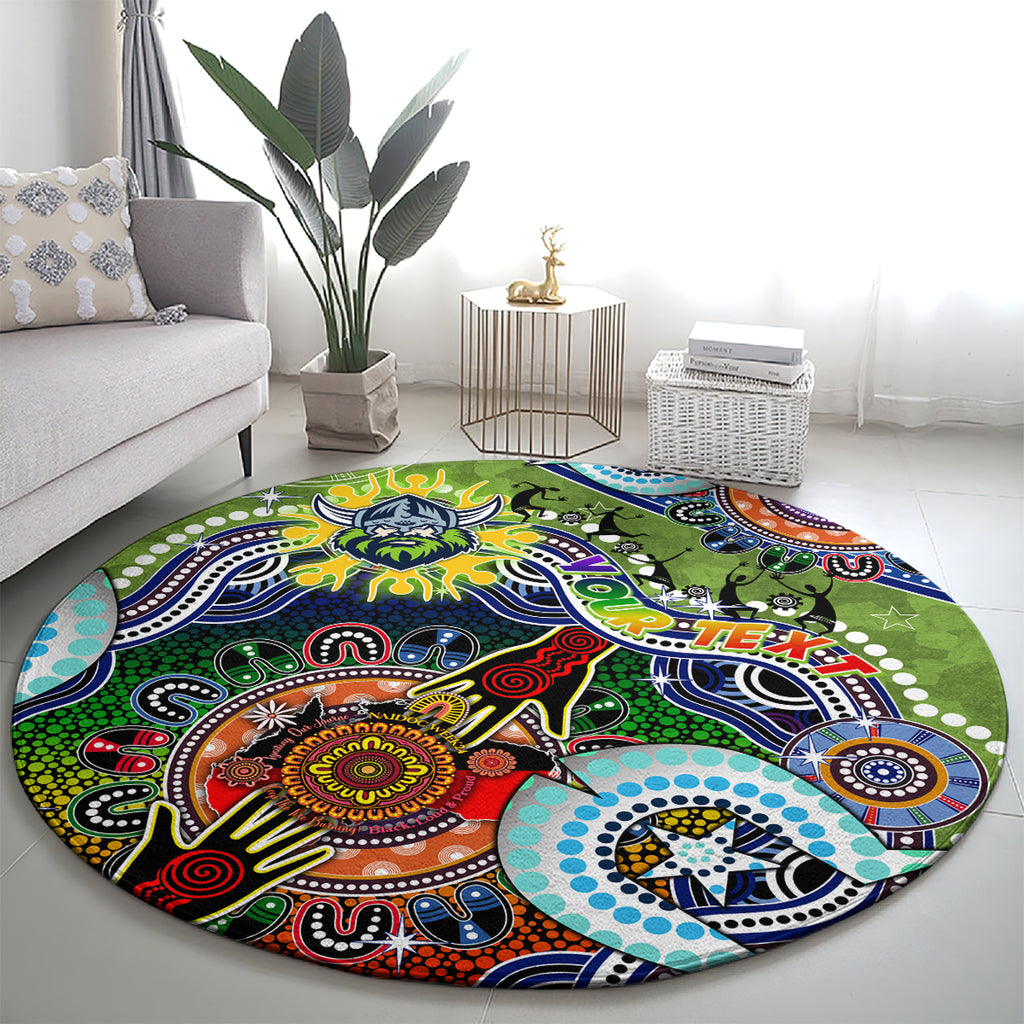Personalised Raiders NAIDOC Week 2024 Round Carpet Australia Aboriginal Dot Painting
