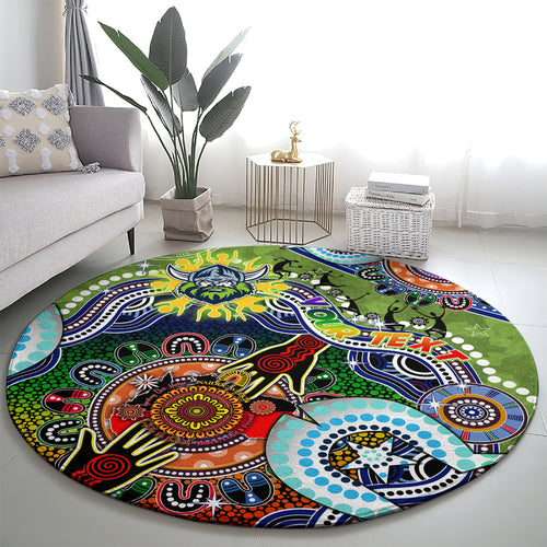 Personalised Raiders NAIDOC Week 2024 Round Carpet Australia Aboriginal Dot Painting